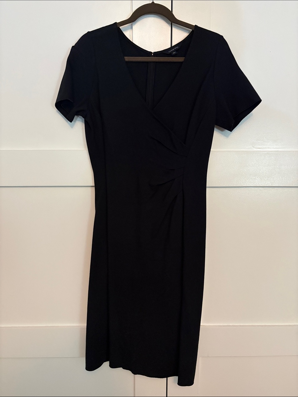 Classic Black Short Sleeve V-Neck Dress